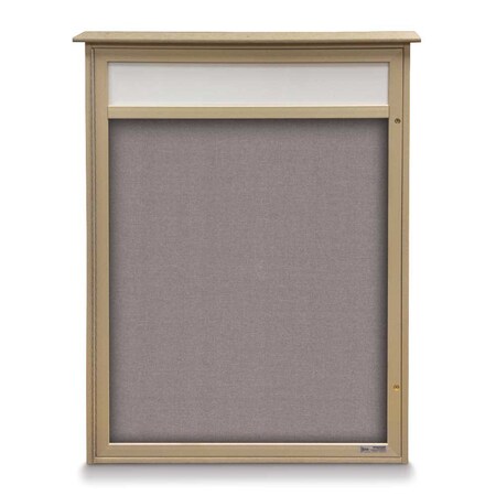United Visual Products Double Door Enclosed Indoor Letterboard UV1141H-SATIN-GREY